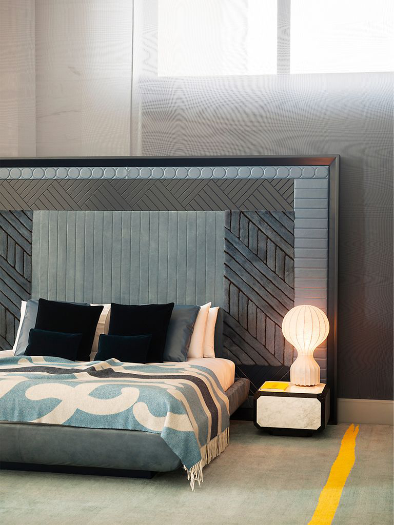 Modern bedroom design by Fendi.