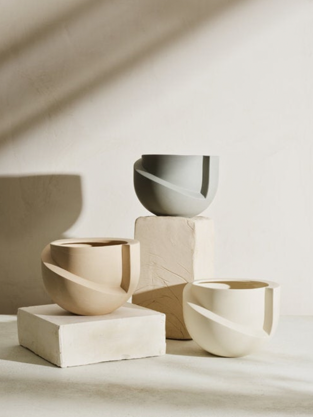 Modern geometric, ceramic planters
