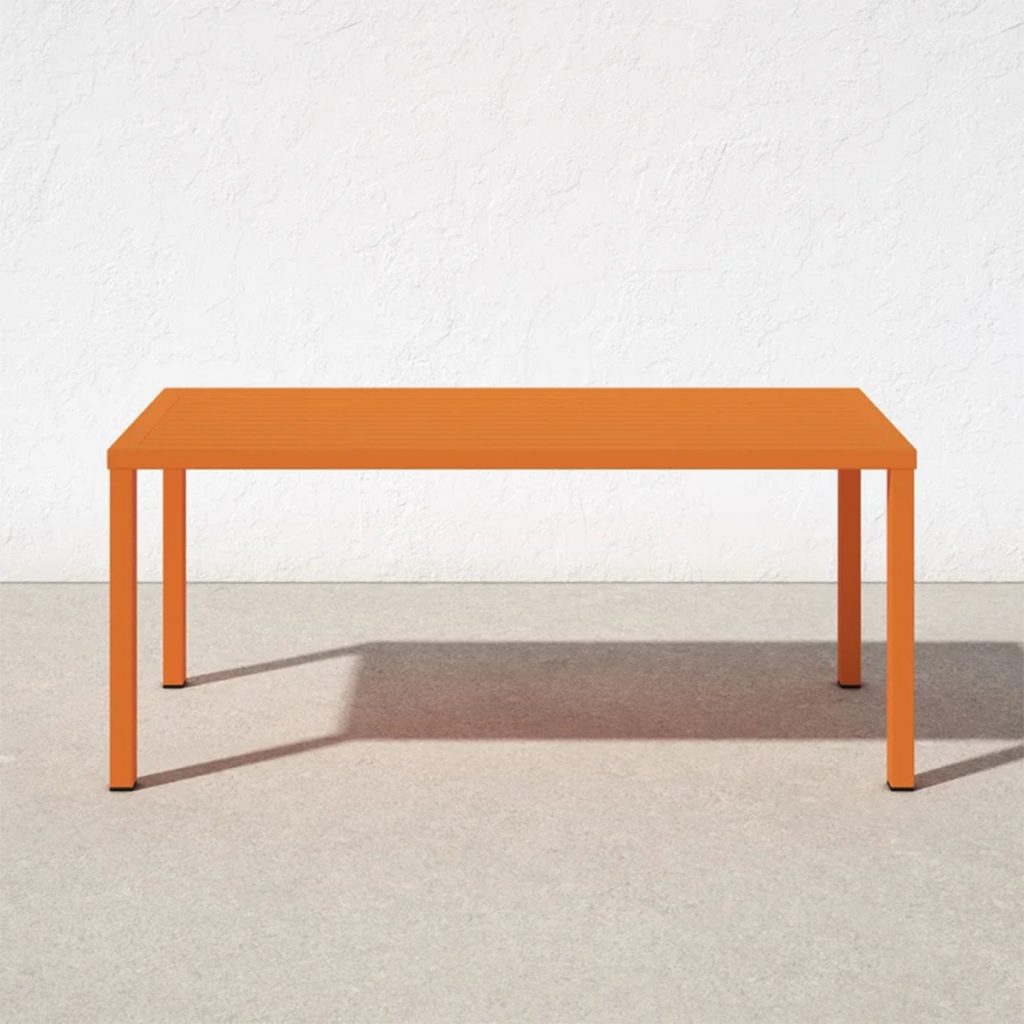 Bright orange outdoor table from All Modern.
