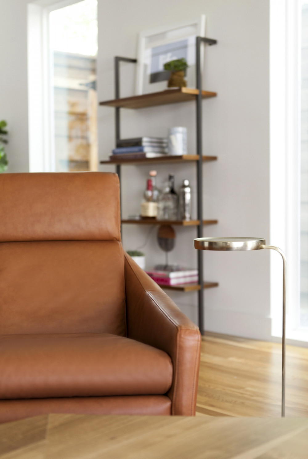 leather-accent-chair-drink-table-bookshelf