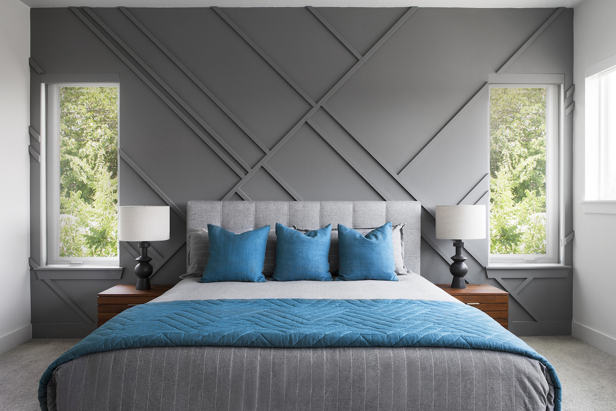 textured-bedroom-wall-geometric-pattern-dark-gray